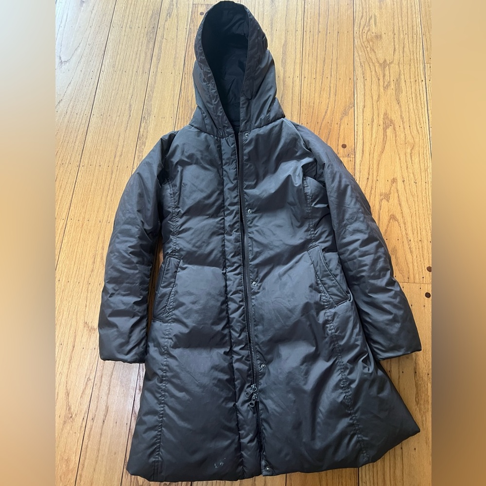 Uniqlo down coat, brown, small